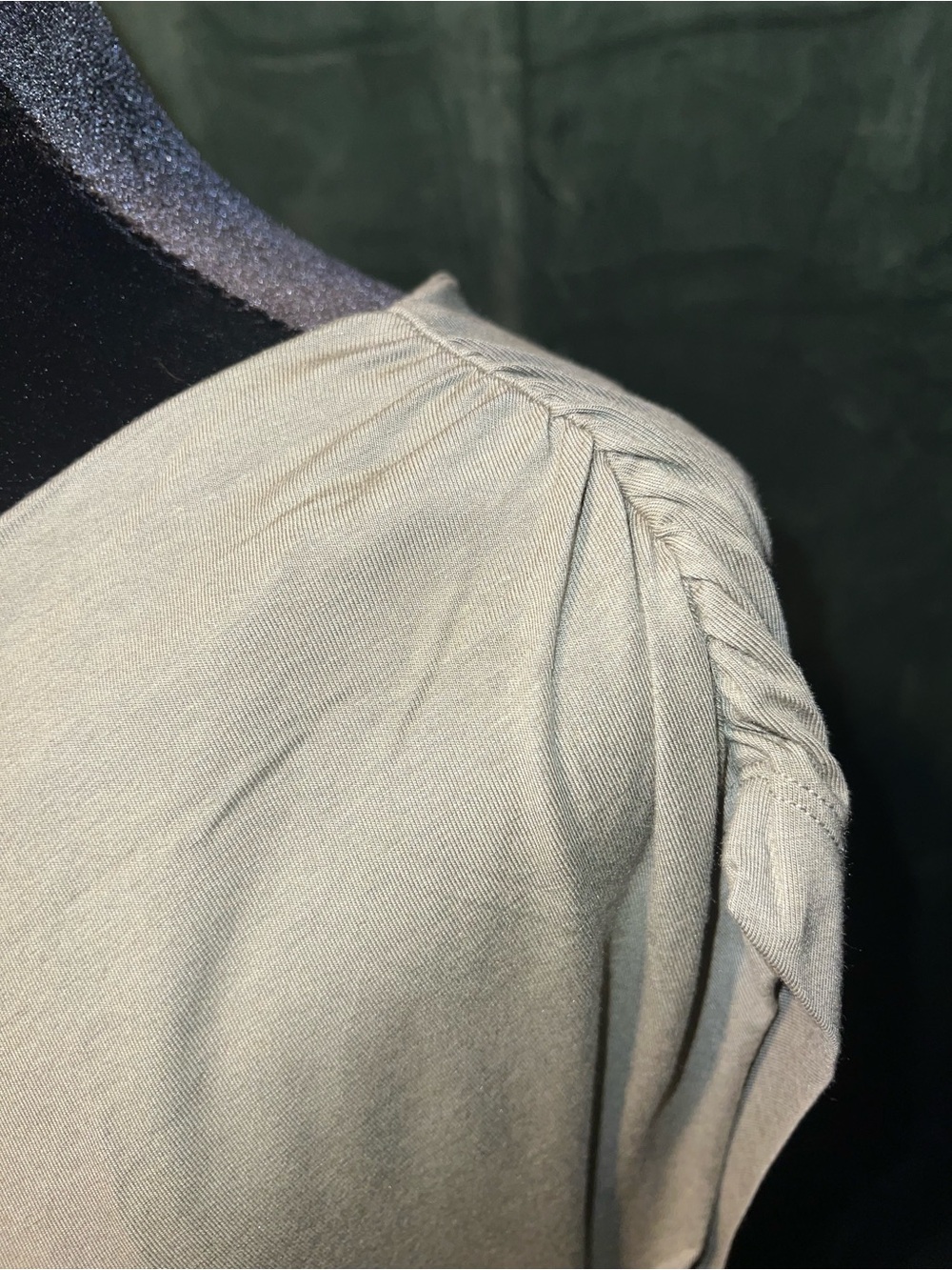 NWT - LOFT Olive Green Off-Shoulder Dress - Picture 4 of 7